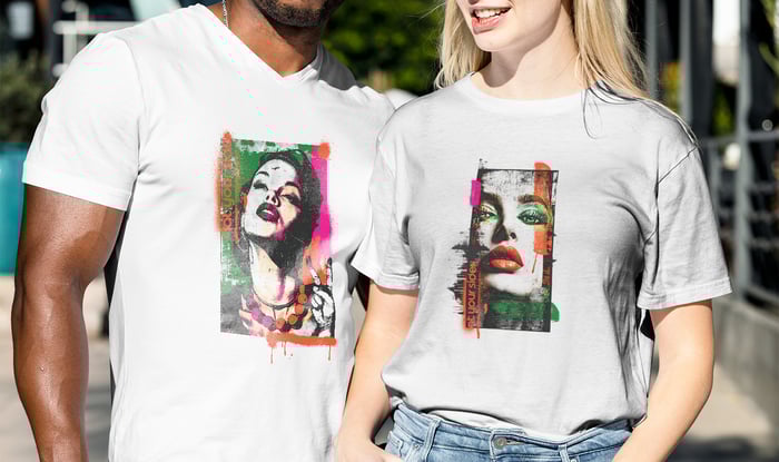 Estampas realistas com efeitos gráficos