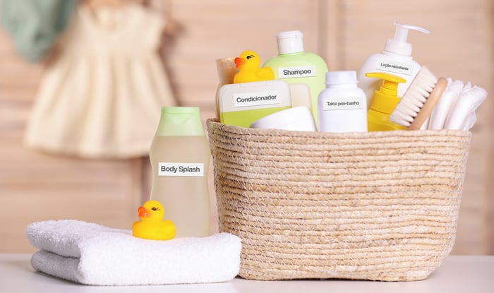 Como organizar os itens de higiene do bebê