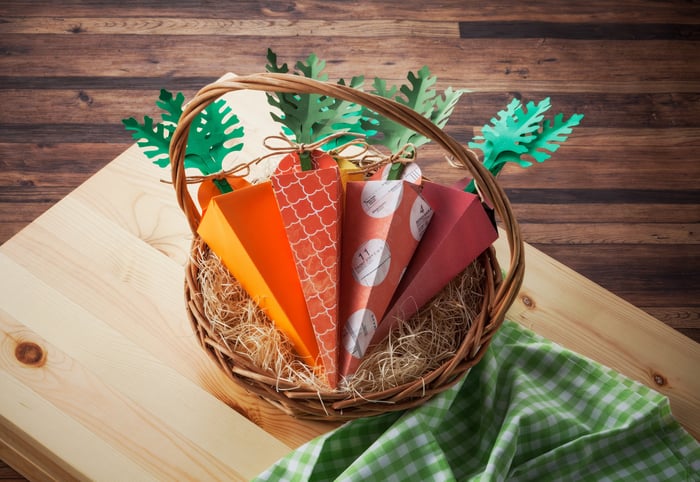 Embalagem para chocolate no formato cenoura