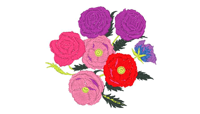 Flores coloridas para bordado de primavera