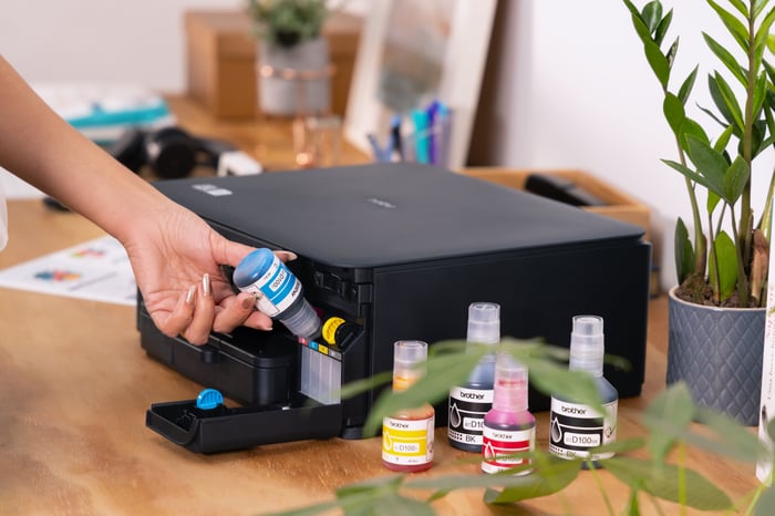 Garrafas de tinta de alto rendimento das multifuncionais Brother