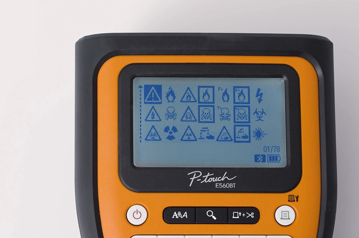 Pictogramas no rotulador profissional Brother