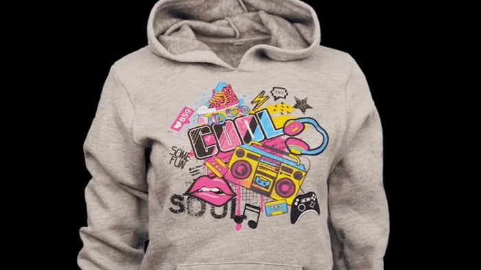 Cores vibrantes em estampas DTG