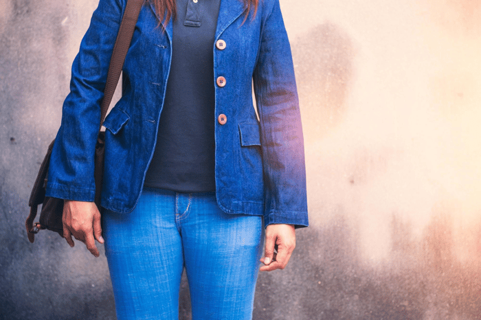 Jeans denim com elasticidade